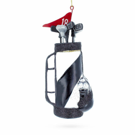 Sporty Golf Bag with Clubs Blown Glass Ornament