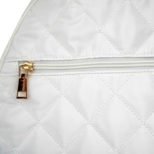 Pickleball Bag White w/ Black/Silver Stripe