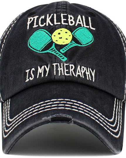 Pickleball Therapy Washed Vintage Ballcap