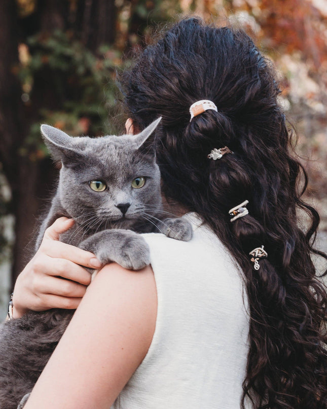 "Paws" Natural Hues with Silver & Paw Accents Hair Tie Bracelet