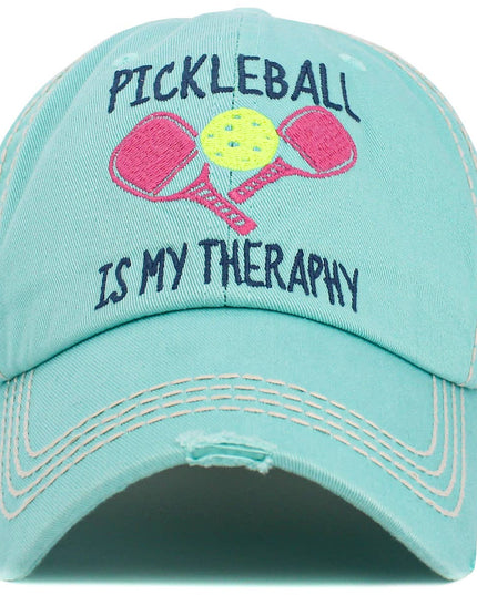 Pickleball Therapy Washed Vintage Ballcap