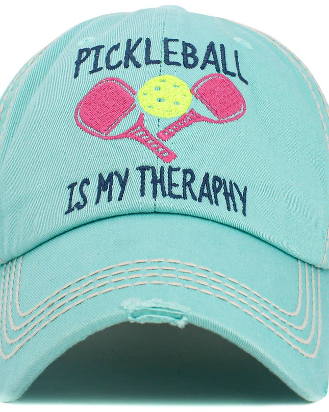Pickleball Therapy Washed Vintage Ballcap