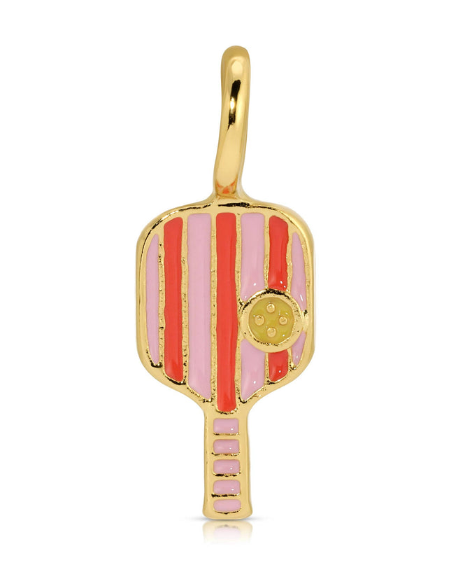 Gold Pickleball Paddle Charm