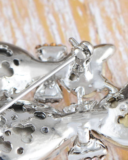 Light Smoked Topaz Kitty Cat Animal Brooch Pin