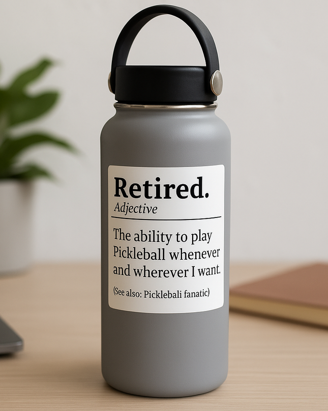 Retired Pickleball Definition Sticker – Funny Gift for Pickleball Fanatics