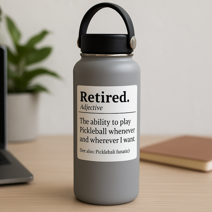 Retired Pickleball Definition Sticker – Funny Gift for Pickleball Fanatics
