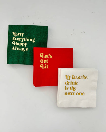 Let's Get Lit Cocktail Napkin