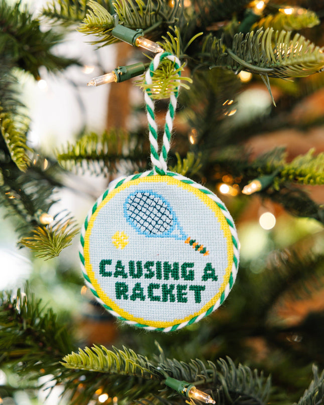 Needlepoint Ornament - Causing A Racket