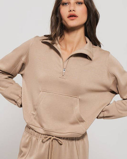 Athletic Accent Quarter Zip Pullover