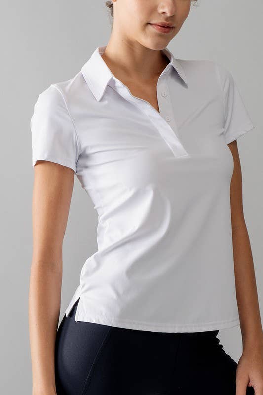 Four Button Placket Polo Shirt