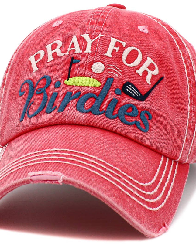 PRAY FOR BIRDIES WASHED VINTAGE BALLCAP