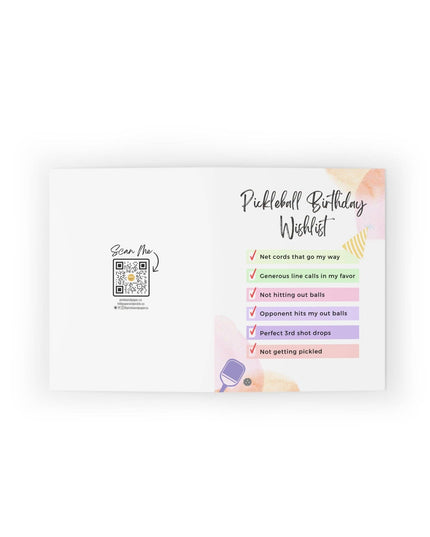Pickleball Birthday Wishlist Greeting Card