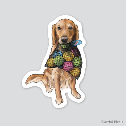 Golden Retriever Dog Pickleball Sticker 3.5"