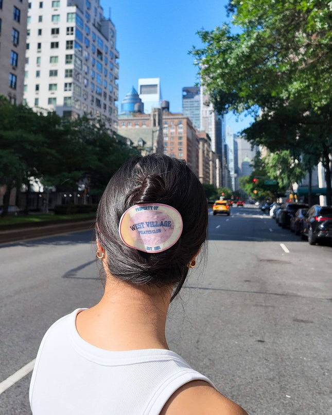 Hand-Painted West Village Pilates Club Lay Down Claw Clip