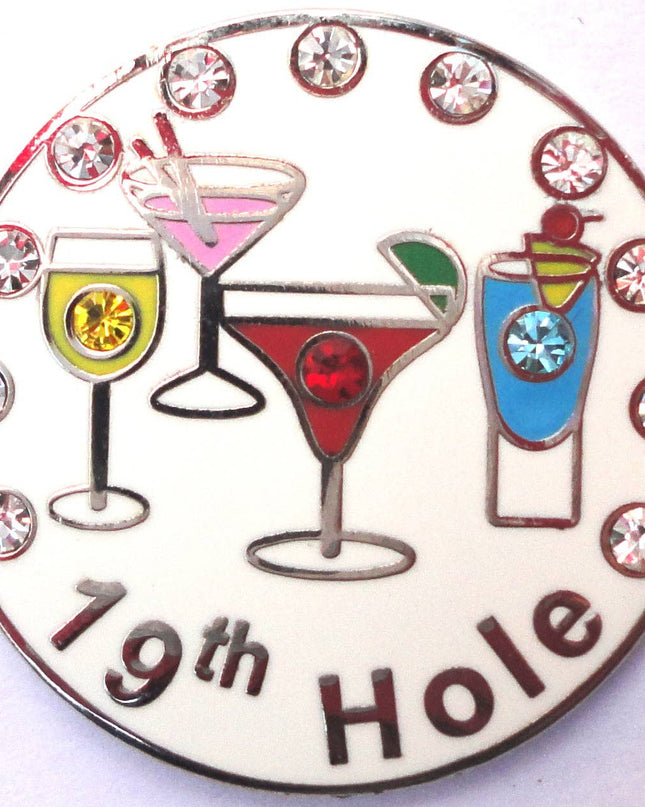 19th Hole w/ Crystals Ball Marker