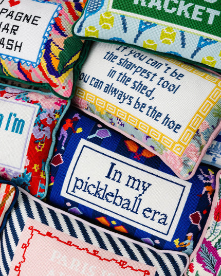 Pickleball Era Needlepoint Pillow