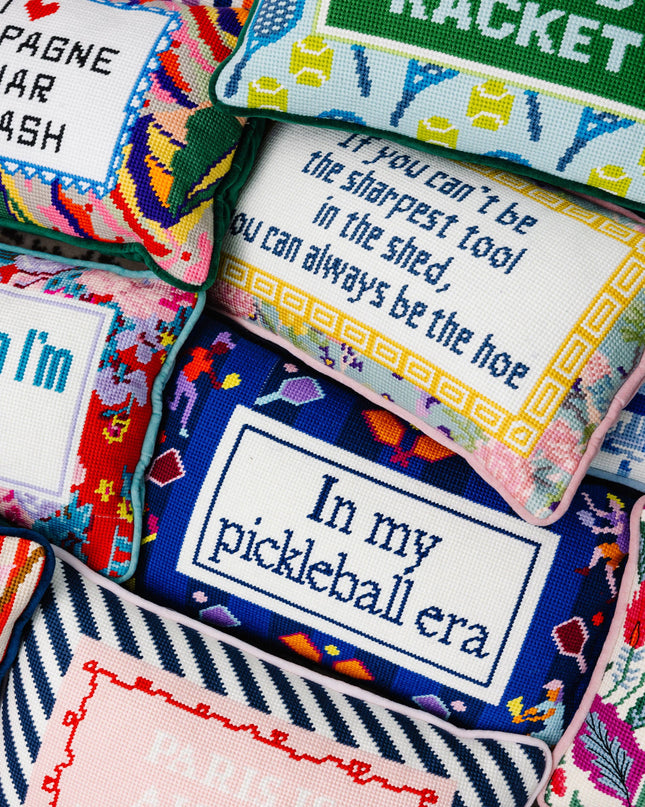 Pickleball Era Needlepoint Pillow