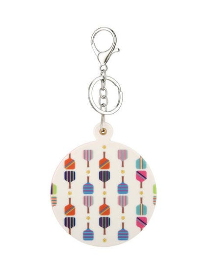 Ladies PICKLE BALL theme Fashion KEYCHAIN mirror