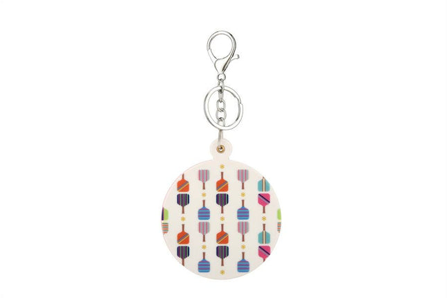 Ladies PICKLE BALL theme Fashion KEYCHAIN mirror