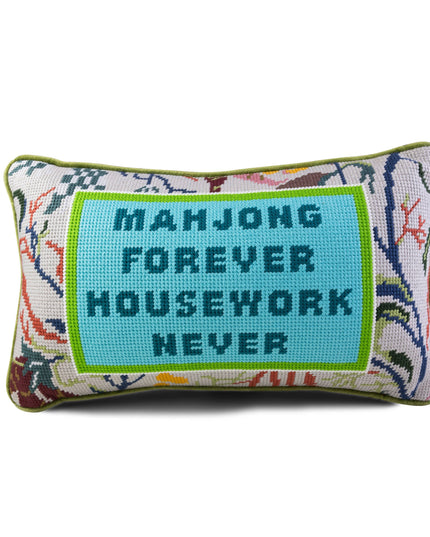 Mahjong Needlepoint Pillow