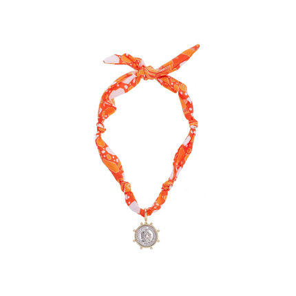 Lydia Studded Coin Scarf Necklace
