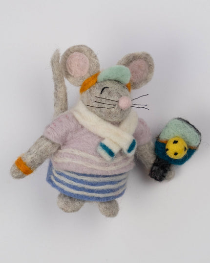 Felt Pickle Ball Mouse Ornament Bag Tag