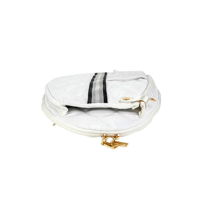 Pickleball Bag White w/ Black/Silver Stripe