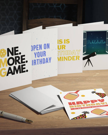 Happy Birthday Pickleball Greeting Card Bundle (Pack of 5)