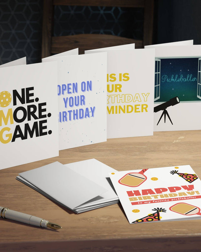 Happy Birthday Pickleball Greeting Card Bundle (Pack of 5)
