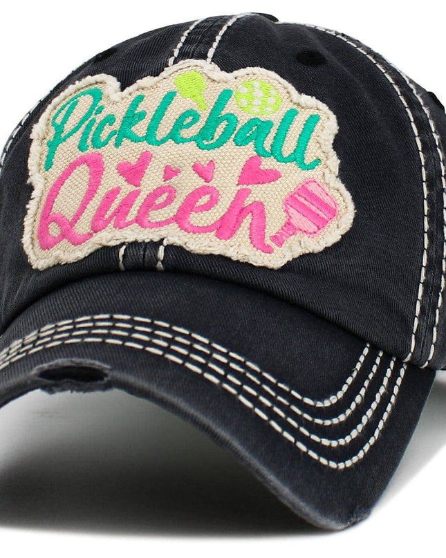 "Pickleball Queen" Vintage Washed Baseball Cap