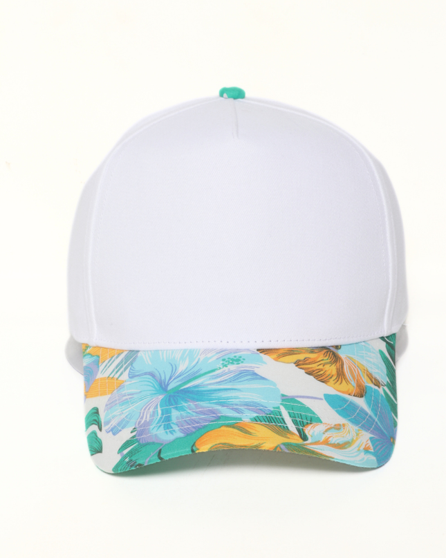 Golf Tropical Print Visor Color block Cap