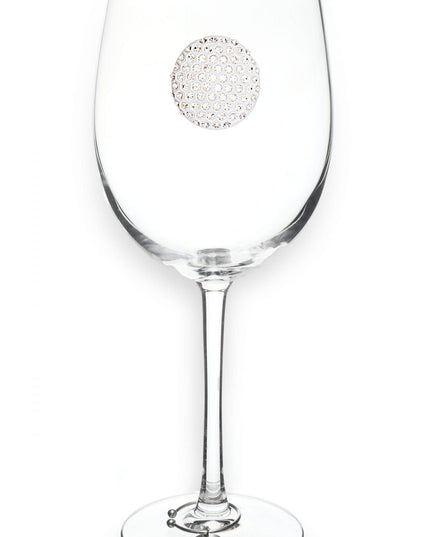 Golf Ball Jeweled Stemmed Wine Glass