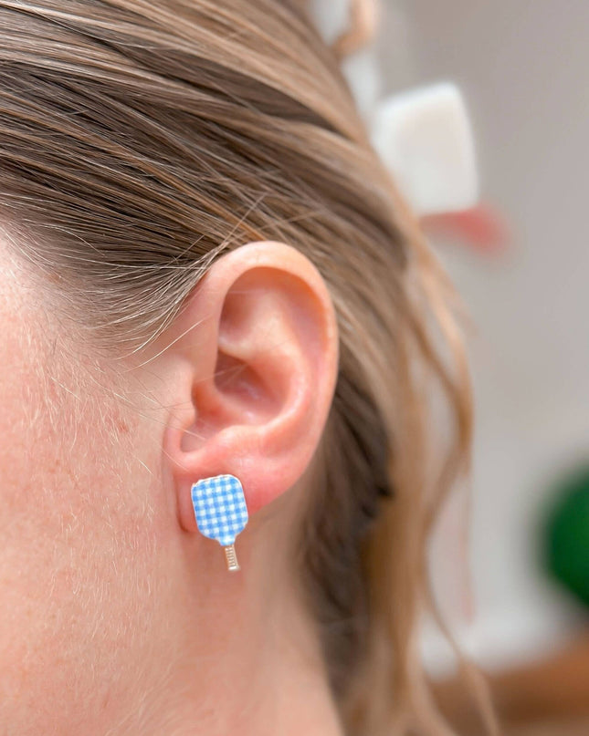 Enamel Pickleball Stud Earrings