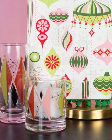 Retro Vintage Diamond Highball Cocktail Glass