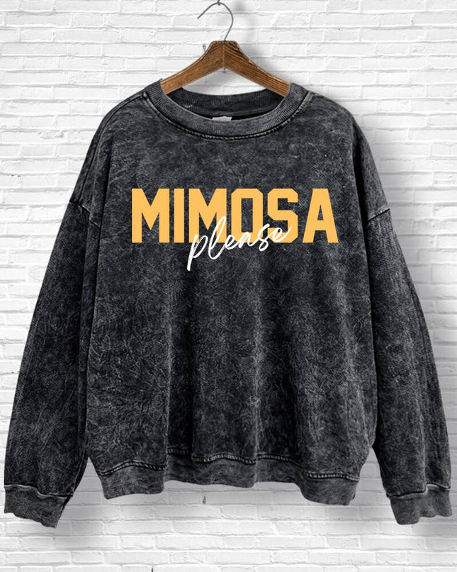 MIMOSA PLEASE GRAPHIC MINERAL SWEATSHIRT