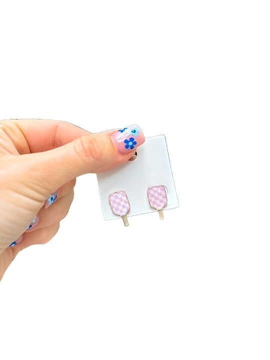 Enamel Pickleball Stud Earrings