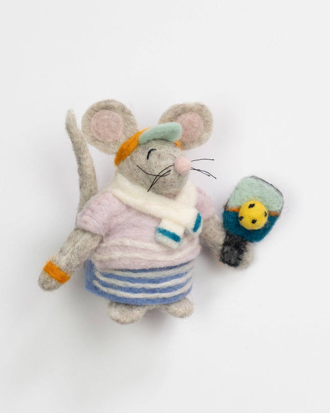 Felt Pickle Ball Mouse Ornament Bag Tag