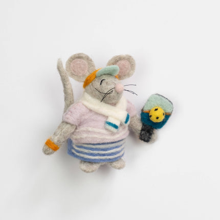 Felt Pickle Ball Mouse Ornament Bag Tag