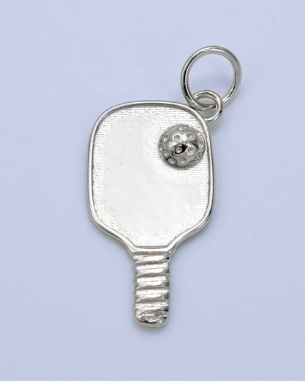 Sterling Silver Pickle Ball Paddle Sports Charm | SL-526