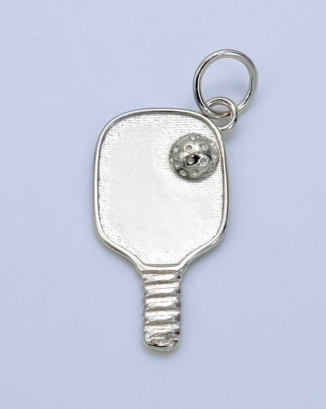 Sterling Silver Pickle Ball Paddle Sports Charm | SL-526