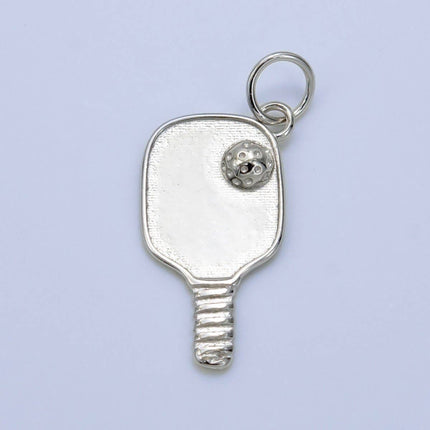Sterling Silver Pickle Ball Paddle Sports Charm | SL-526