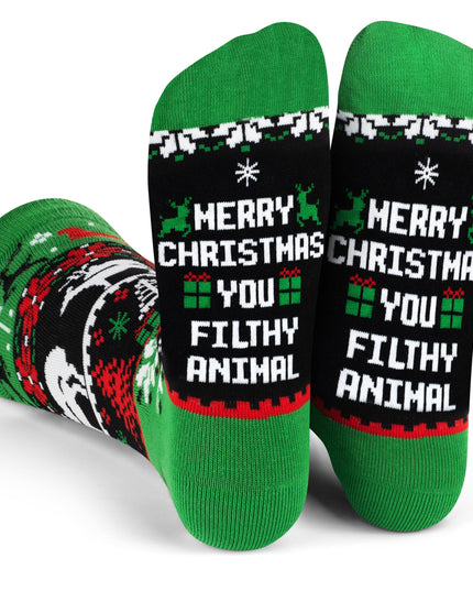 Merry Xmas You Filthy Animal Socks