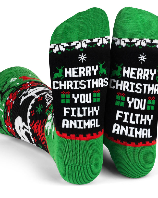 Merry Xmas You Filthy Animal Socks
