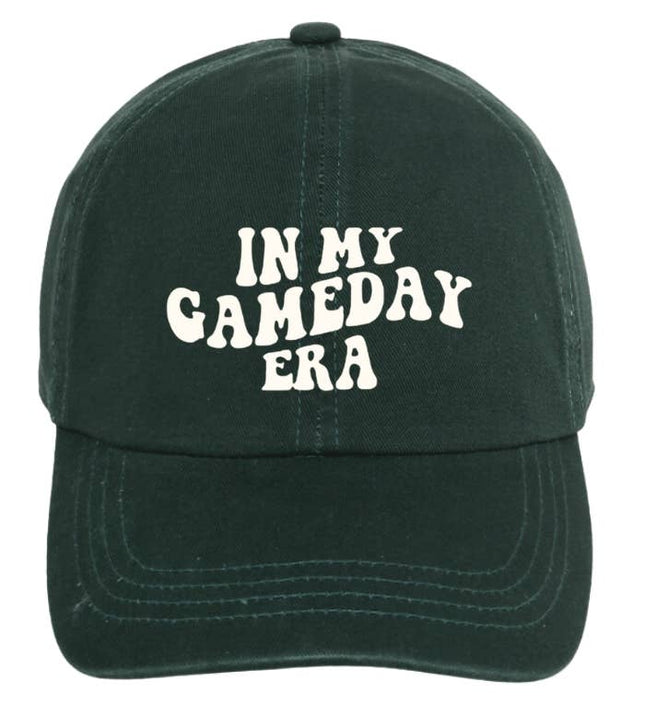 Black cap with 'IN MY GAMEDAY ERA' text on a white background