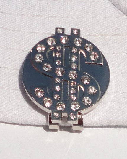 Dollar Sign Ball Marker with Clear Crystals