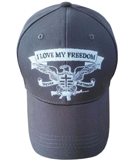 I Love My Freedom Logo Hat (Grey)