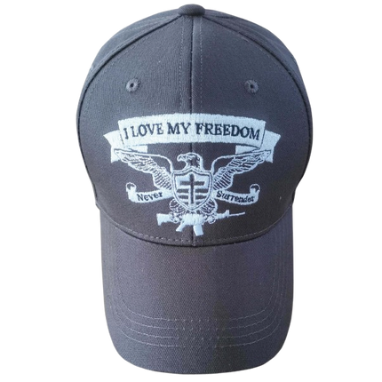 I Love My Freedom Logo Hat (Grey)