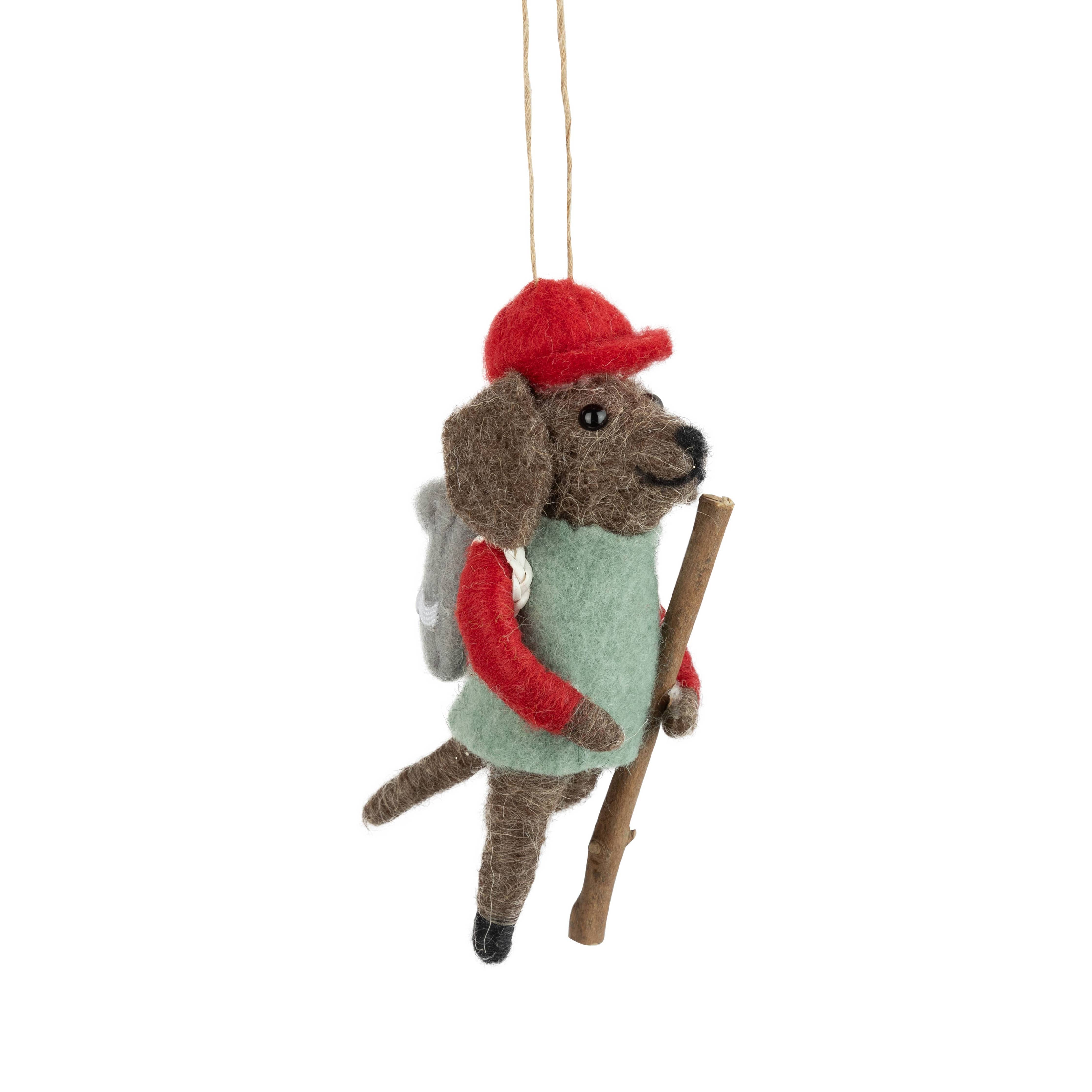 Dog Traveler Felt Ornament