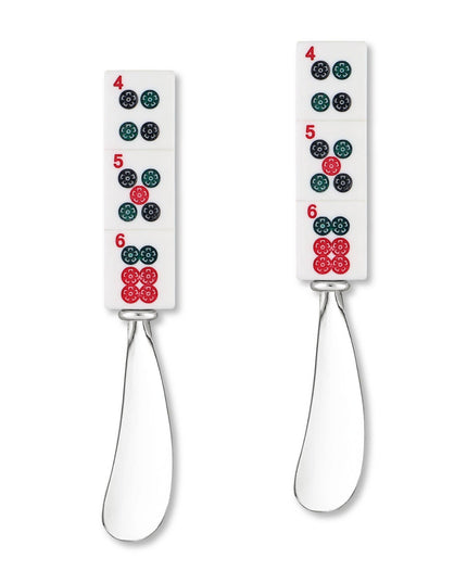 2-Piece Mahjong Stones Zinc Cheese Spreader