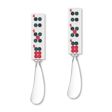 2-Piece Mahjong Stones Zinc Cheese Spreader